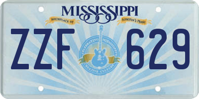 MS license plate ZZF629