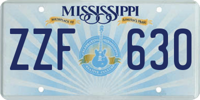 MS license plate ZZF630