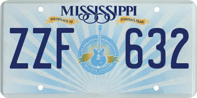 MS license plate ZZF632