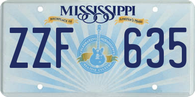 MS license plate ZZF635