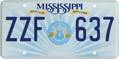 MS license plate ZZF637