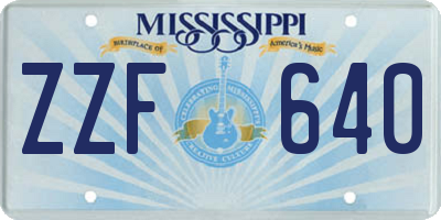 MS license plate ZZF640