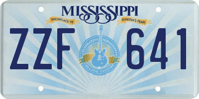 MS license plate ZZF641