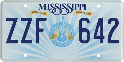 MS license plate ZZF642