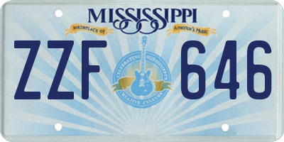 MS license plate ZZF646