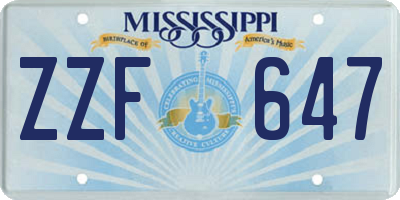 MS license plate ZZF647