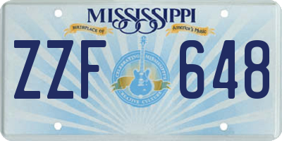 MS license plate ZZF648