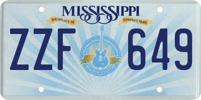 MS license plate ZZF649