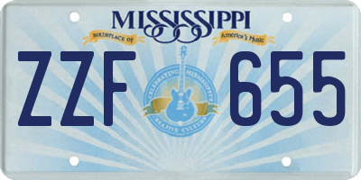 MS license plate ZZF655