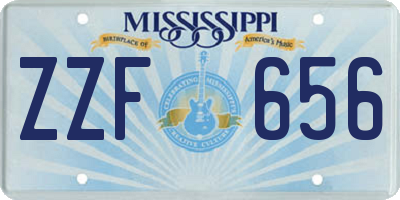 MS license plate ZZF656