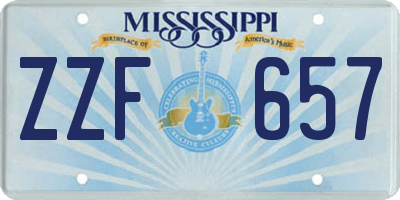 MS license plate ZZF657