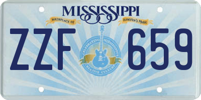 MS license plate ZZF659