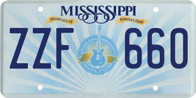 MS license plate ZZF660