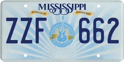 MS license plate ZZF662