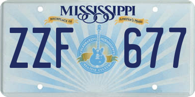 MS license plate ZZF677