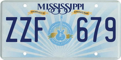 MS license plate ZZF679