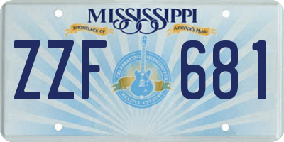 MS license plate ZZF681