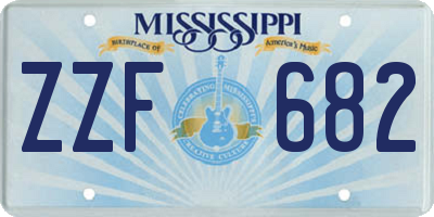 MS license plate ZZF682