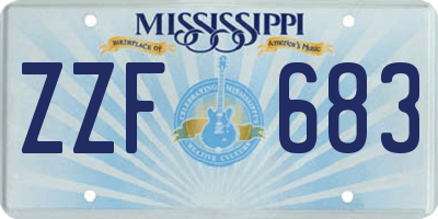 MS license plate ZZF683