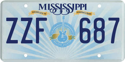 MS license plate ZZF687