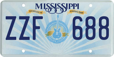 MS license plate ZZF688