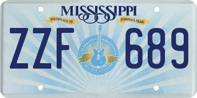 MS license plate ZZF689