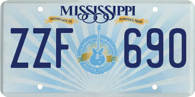 MS license plate ZZF690