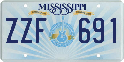MS license plate ZZF691