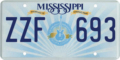 MS license plate ZZF693