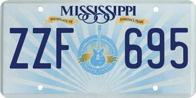 MS license plate ZZF695