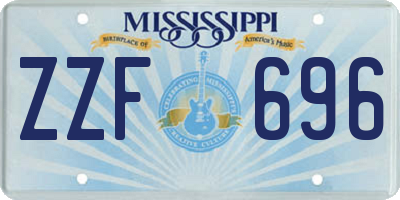 MS license plate ZZF696