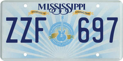 MS license plate ZZF697