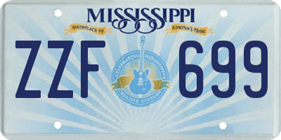 MS license plate ZZF699