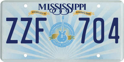 MS license plate ZZF704