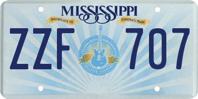 MS license plate ZZF707