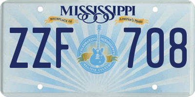 MS license plate ZZF708