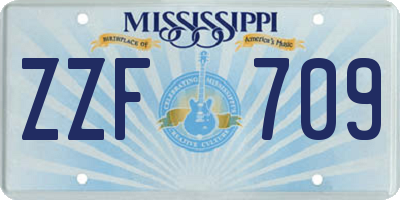 MS license plate ZZF709