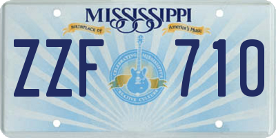 MS license plate ZZF710