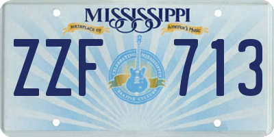 MS license plate ZZF713