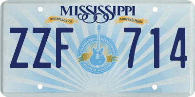 MS license plate ZZF714
