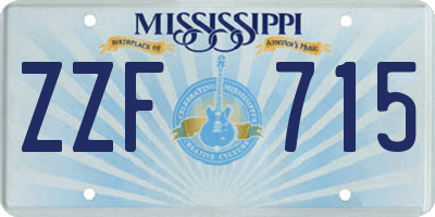 MS license plate ZZF715