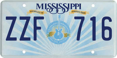 MS license plate ZZF716