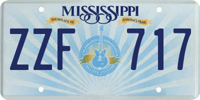 MS license plate ZZF717