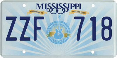 MS license plate ZZF718