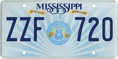 MS license plate ZZF720