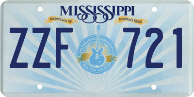 MS license plate ZZF721