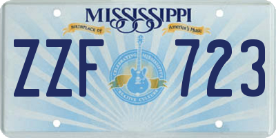 MS license plate ZZF723