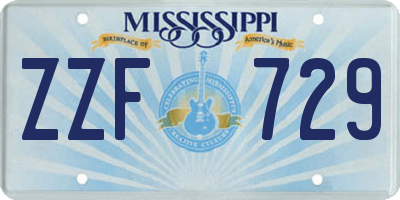 MS license plate ZZF729