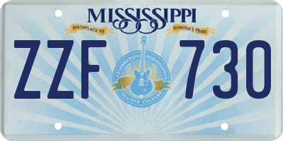 MS license plate ZZF730