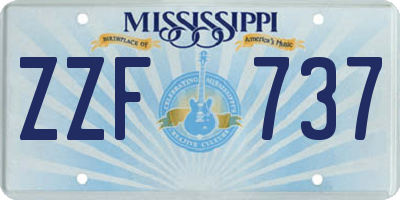 MS license plate ZZF737